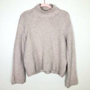 Cream Pink fuzzy H&M turtleneck pullover sweater